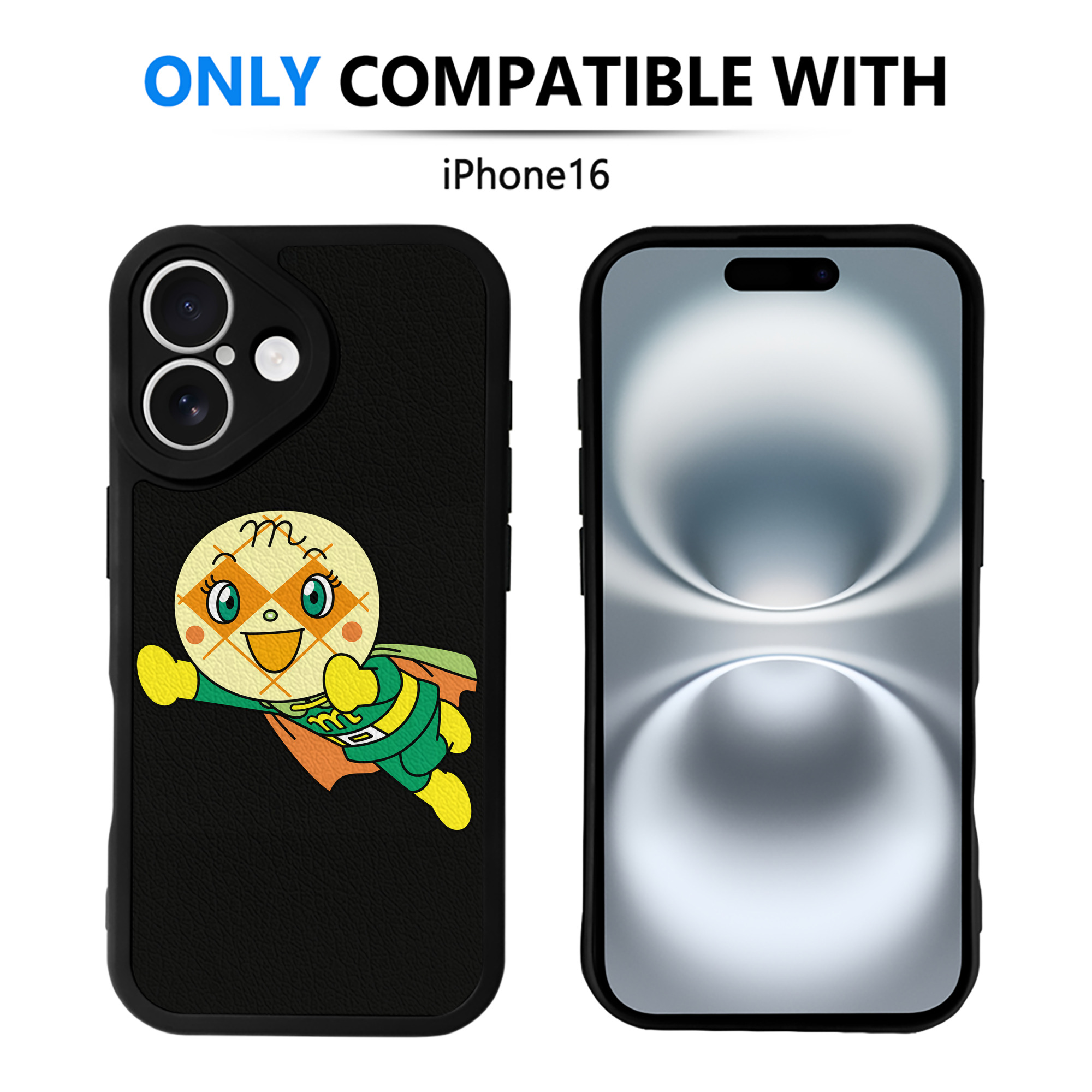 （画像用） アンパンマン Anpanman 【iPhone 16シリーズ対応】シリコンスマホケース（レザー調） 材質：シリコン
